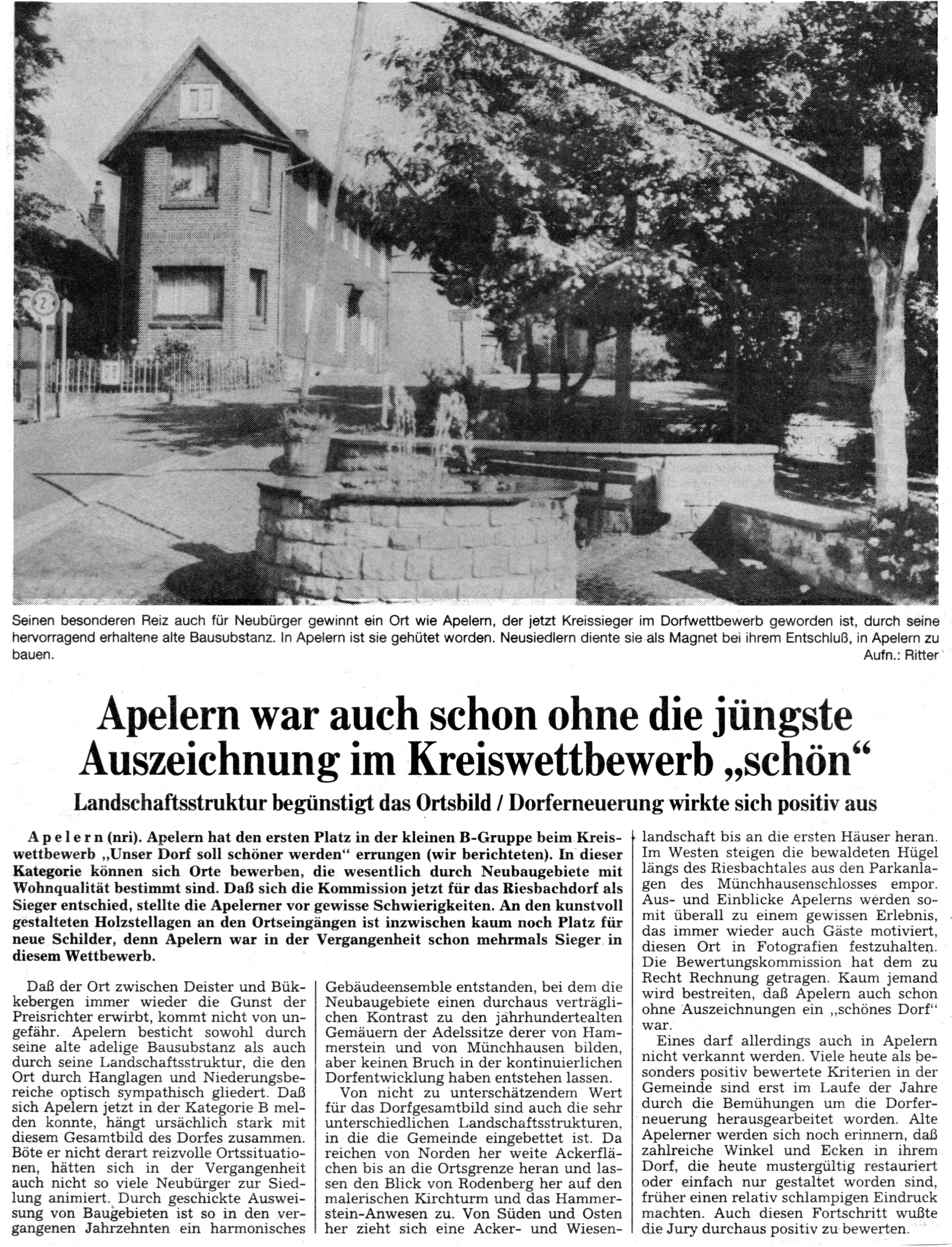 Zeitungsartikel August 1988